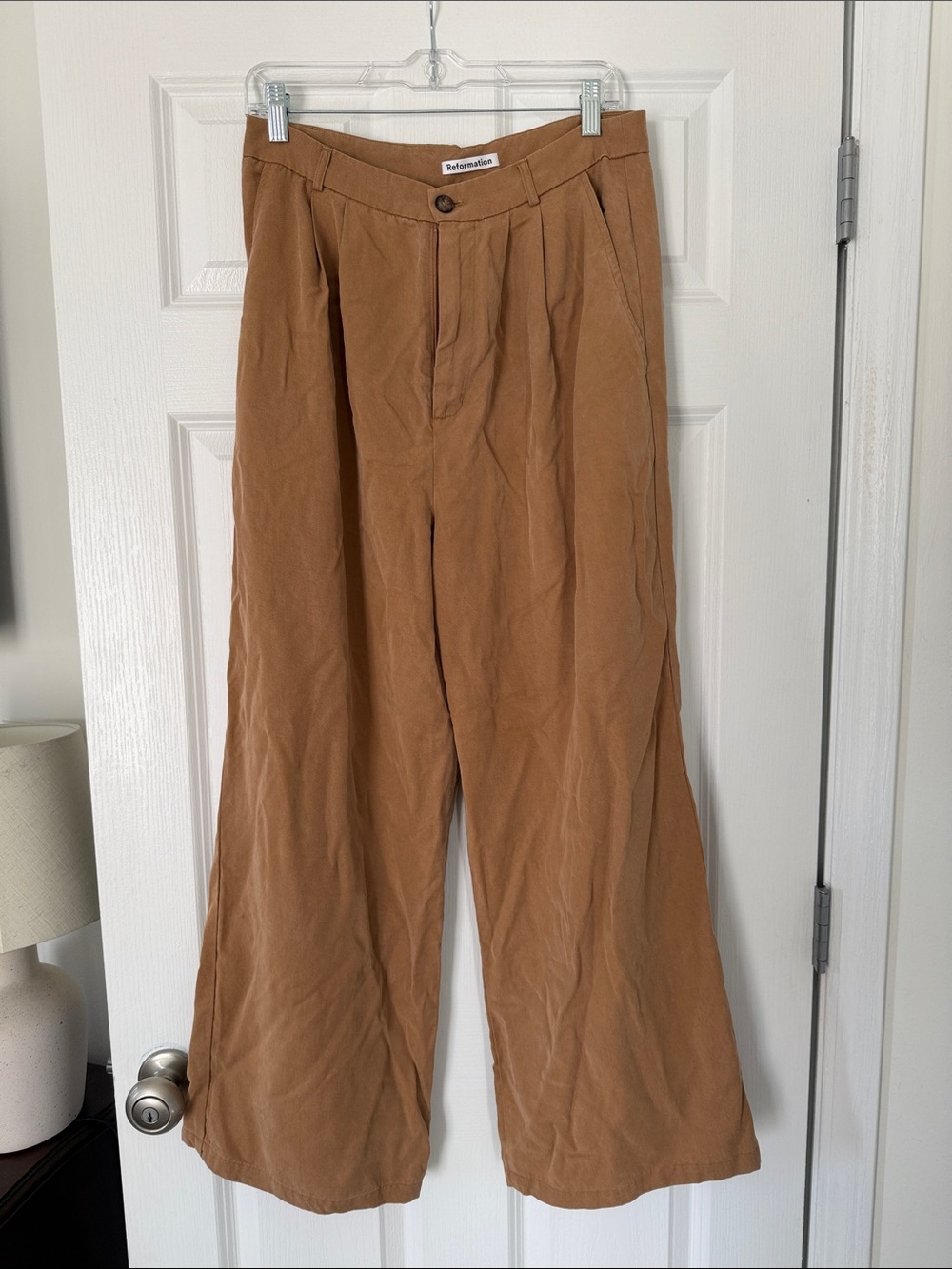 Reformation Woman’s Mason Wide-Leg Pants in Brown